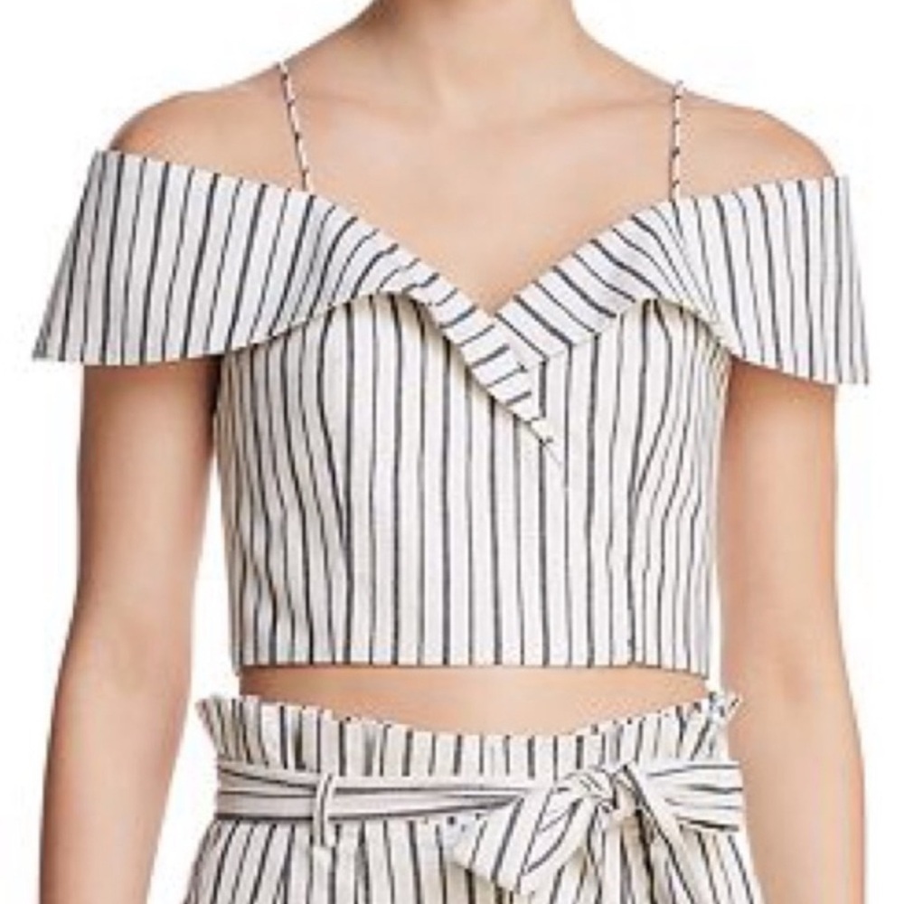 Alice + Olivia Haydee Striped Crop Top Size Small EUC